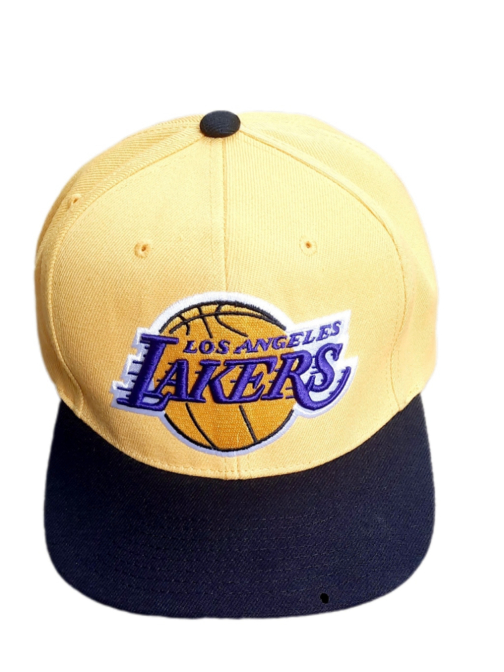 Mitchell & Ness Los Angeles Lakers snapback hat yellow crown & black brim